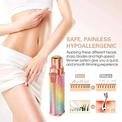 2-in-1 Rechargeable Nose Hair & Eyebrow Trimmer with LED Light