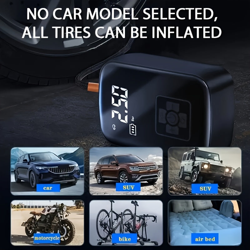Portable Tire Inflator Air Compressor Cordless Electric Air Pump with Digital Display