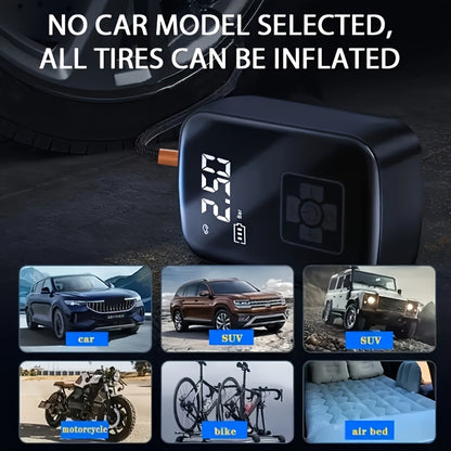 Portable Tire Inflator Air Compressor Cordless Electric Air Pump with Digital Display