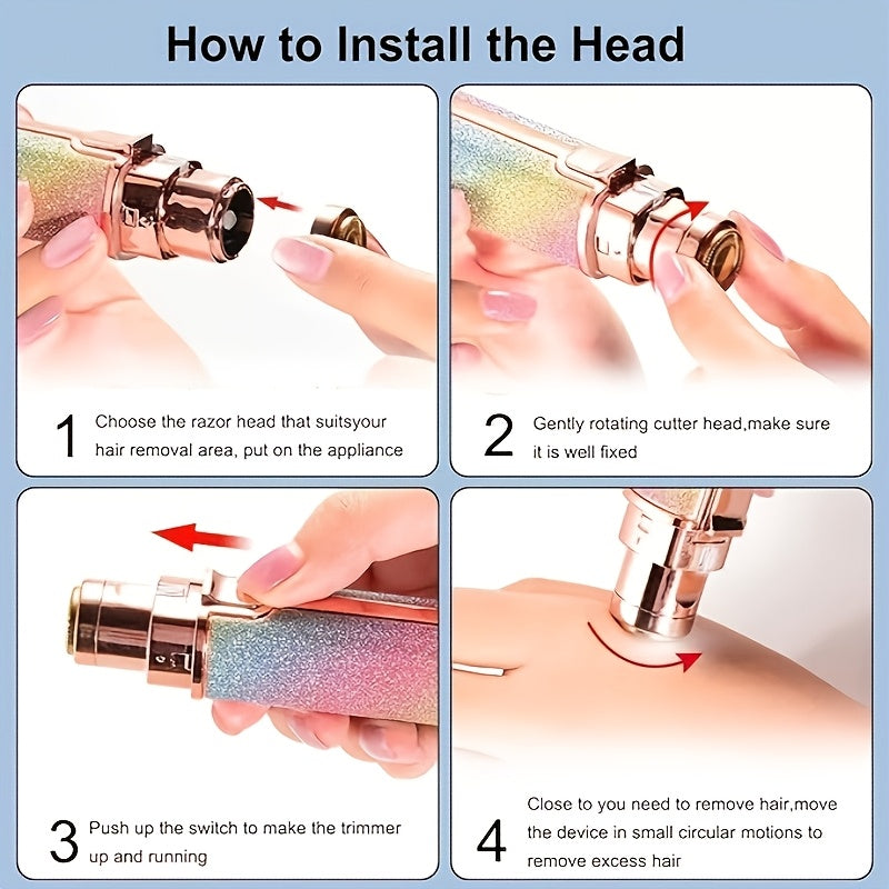 2-in-1 Rechargeable Nose Hair & Eyebrow Trimmer with LED Light