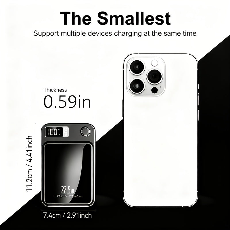 10000mAh Magnetic Wireless Power Bank 22.5W USB-C Fast Charging