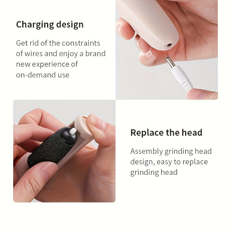 Electric Foot File Pedicure Kit – USB Rechargeable Callus Remover
