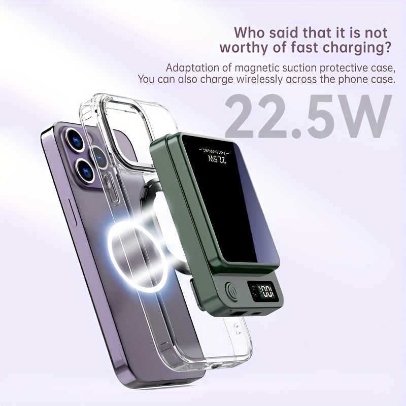 10000mAh Magnetic Wireless Power Bank 22.5W USB-C Fast Charging