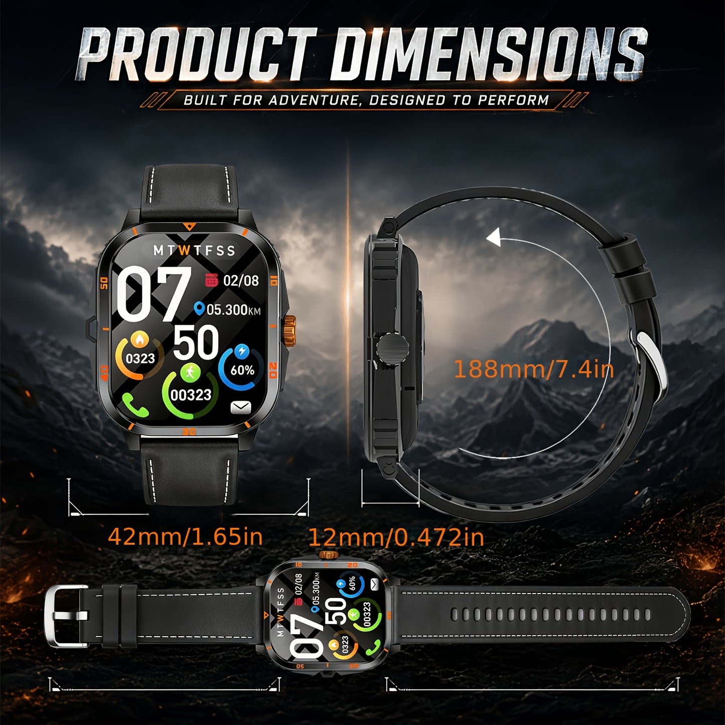 2026 Smart Watch for Men – Bluetooth Calling, Fitness Tracker
