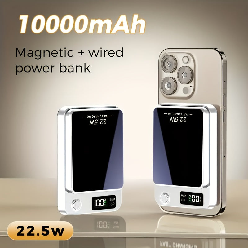 10000mAh Magnetic Wireless Power Bank 22.5W USB-C Fast Charging