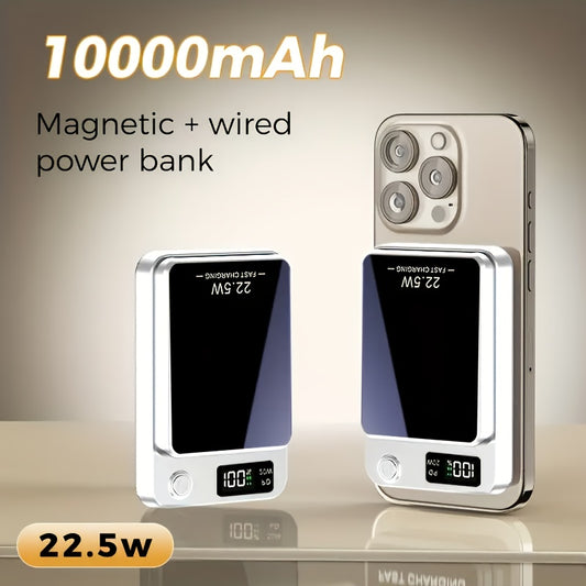 10000mAh Magnetic Wireless Power Bank 22.5W USB-C Fast Charging