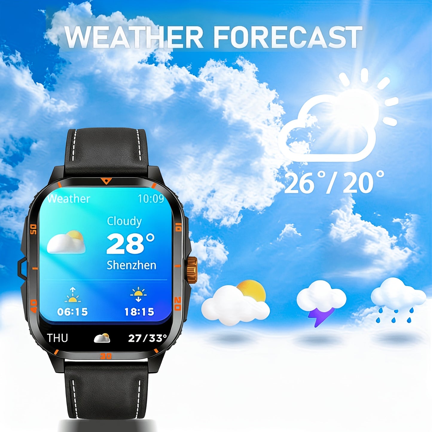 2026 New Smart Watch/Band Unisex - Wireless Call/Text/Multi-Sport