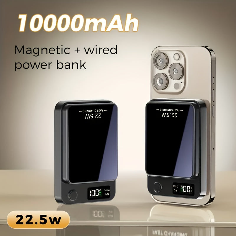 10000mAh Magnetic Wireless Power Bank 22.5W USB-C Fast Charging
