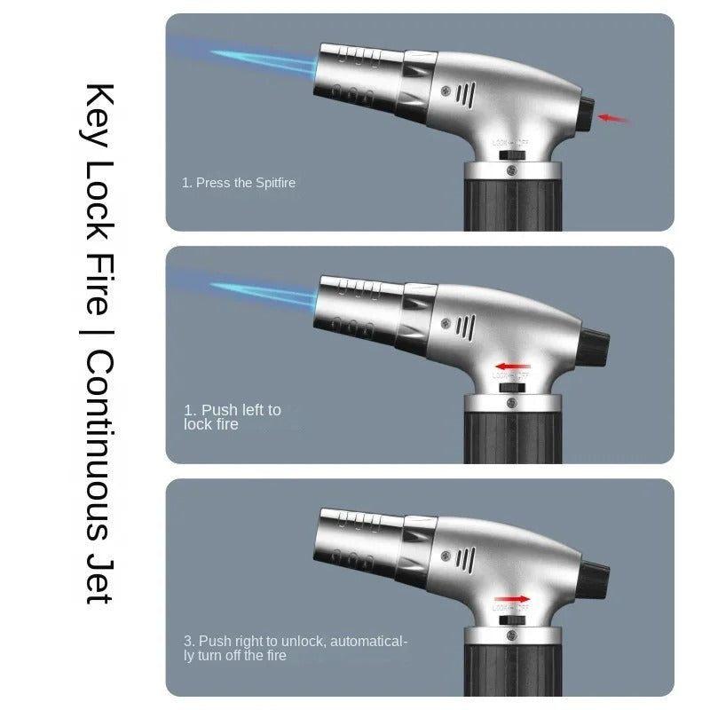 LB500 Jet Flame Lighter – High-Quality Refillable Culinary Torch for BBQ, Baking,