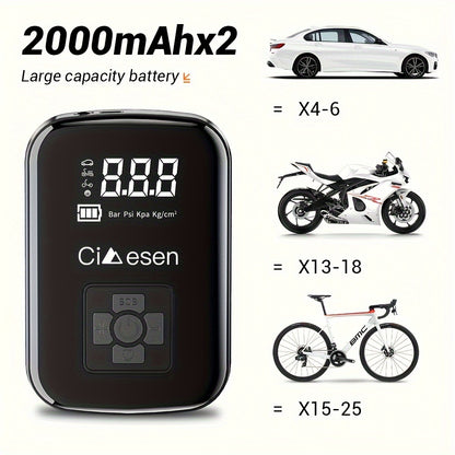 Portable Tire Inflator Air Compressor Cordless Electric Air Pump with Digital Display