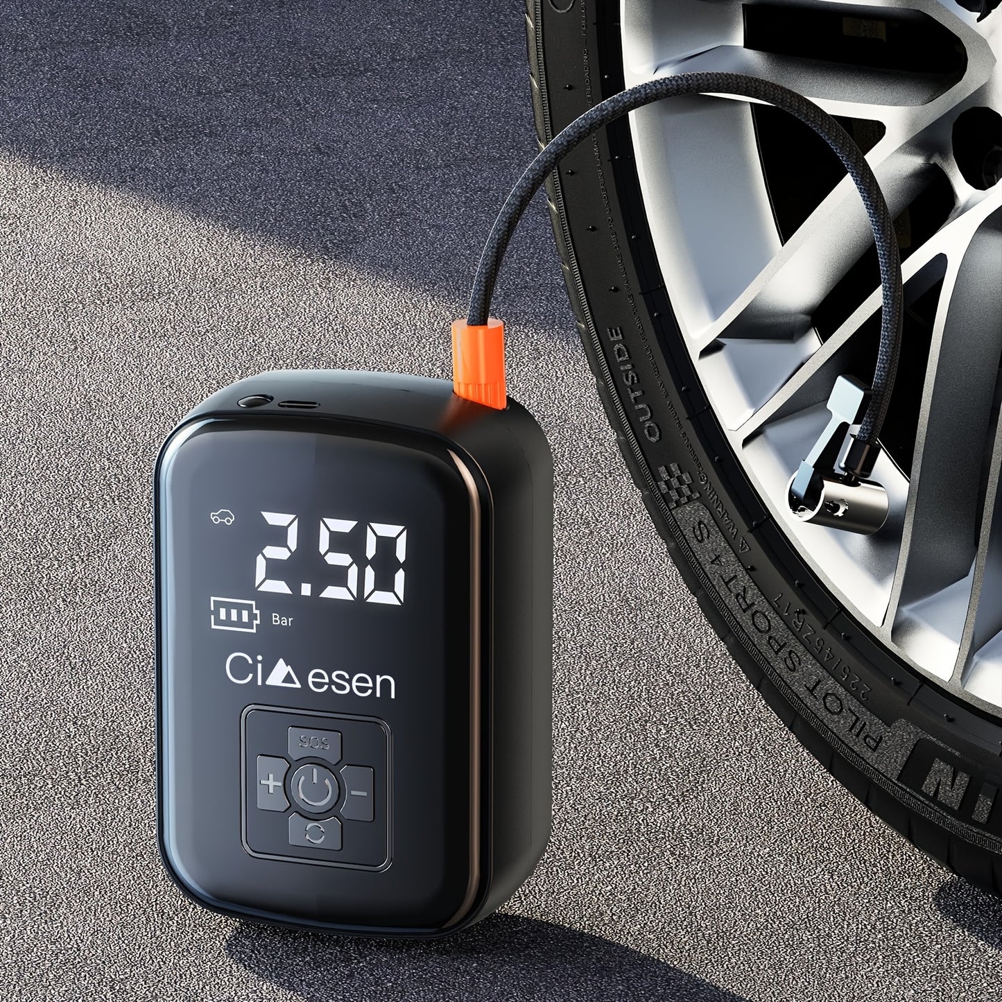 Portable Tire Inflator Air Compressor Cordless Electric Air Pump with Digital Display