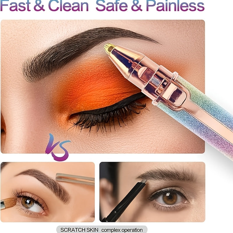 2-in-1 Rechargeable Nose Hair & Eyebrow Trimmer with LED Light