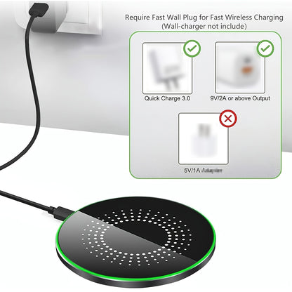 2026 Upgraded 15W Fast Wireless Charger Pad – Qi Wireless Charging Mat