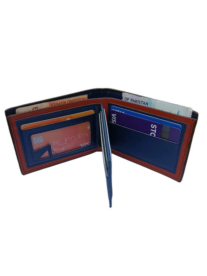 Men’s Multicolor Leather Wallet – Stylish Slim Bifold