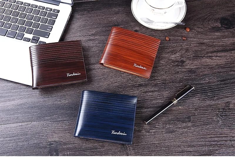 Men’s Multicolor Leather Wallet – Stylish Slim Bifold