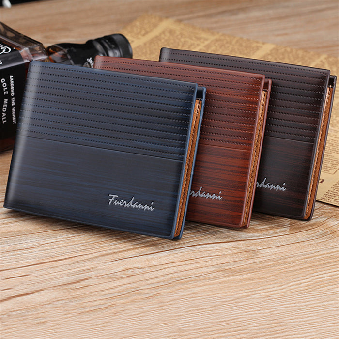Men’s Multicolor Leather Wallet – Stylish Slim Bifold