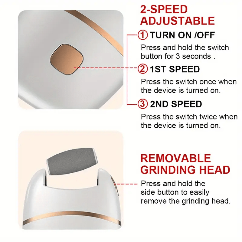 Rechargeable Electric Foot Grinder & Callus Remover – USB Rechargeable Foot Care