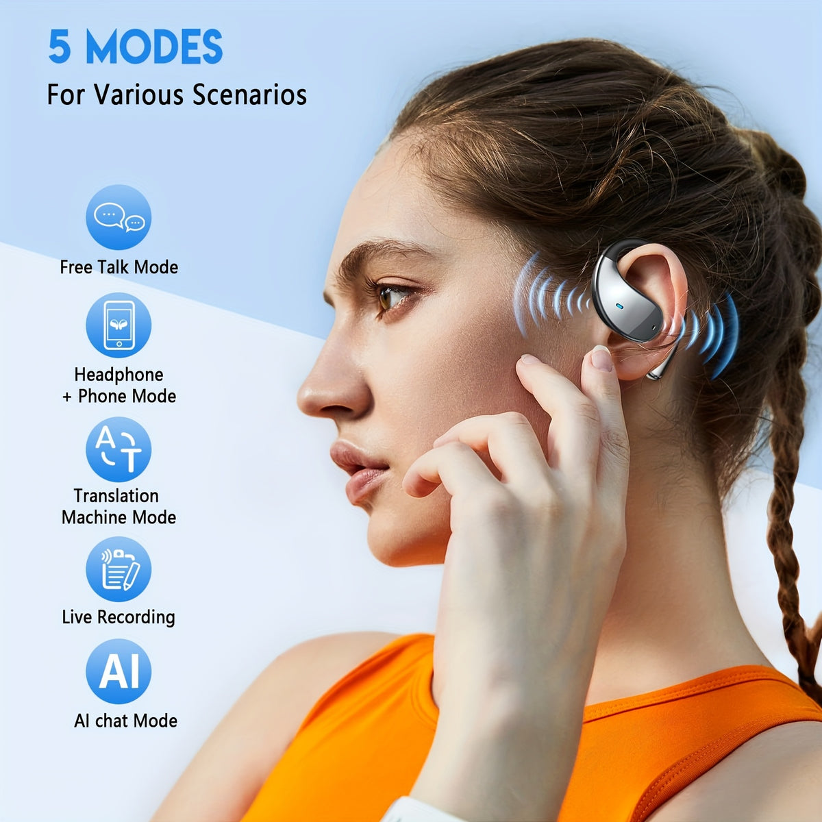 AI Language Translator Earbuds, 156 Languages & Accents, Real-Time 3-in-1 Translation