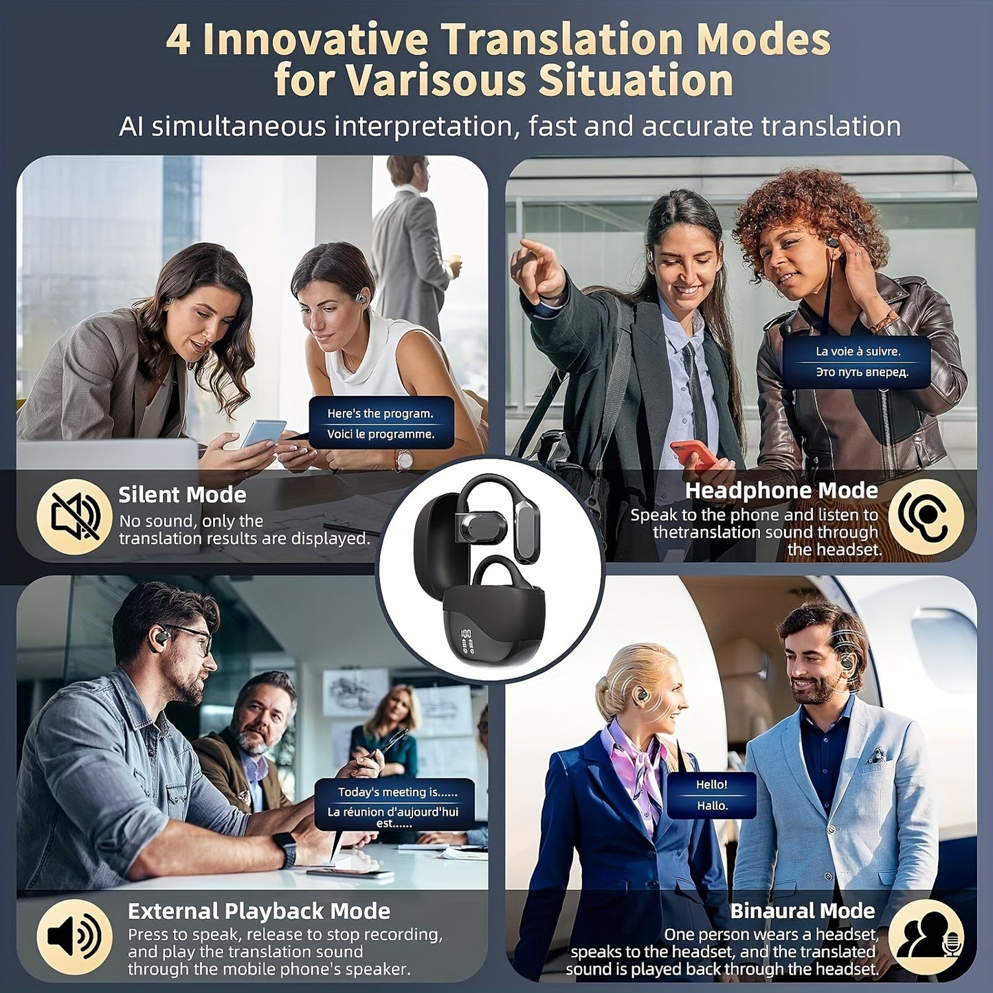 Real-Time AI Translation Earbuds – Smart Language Translator