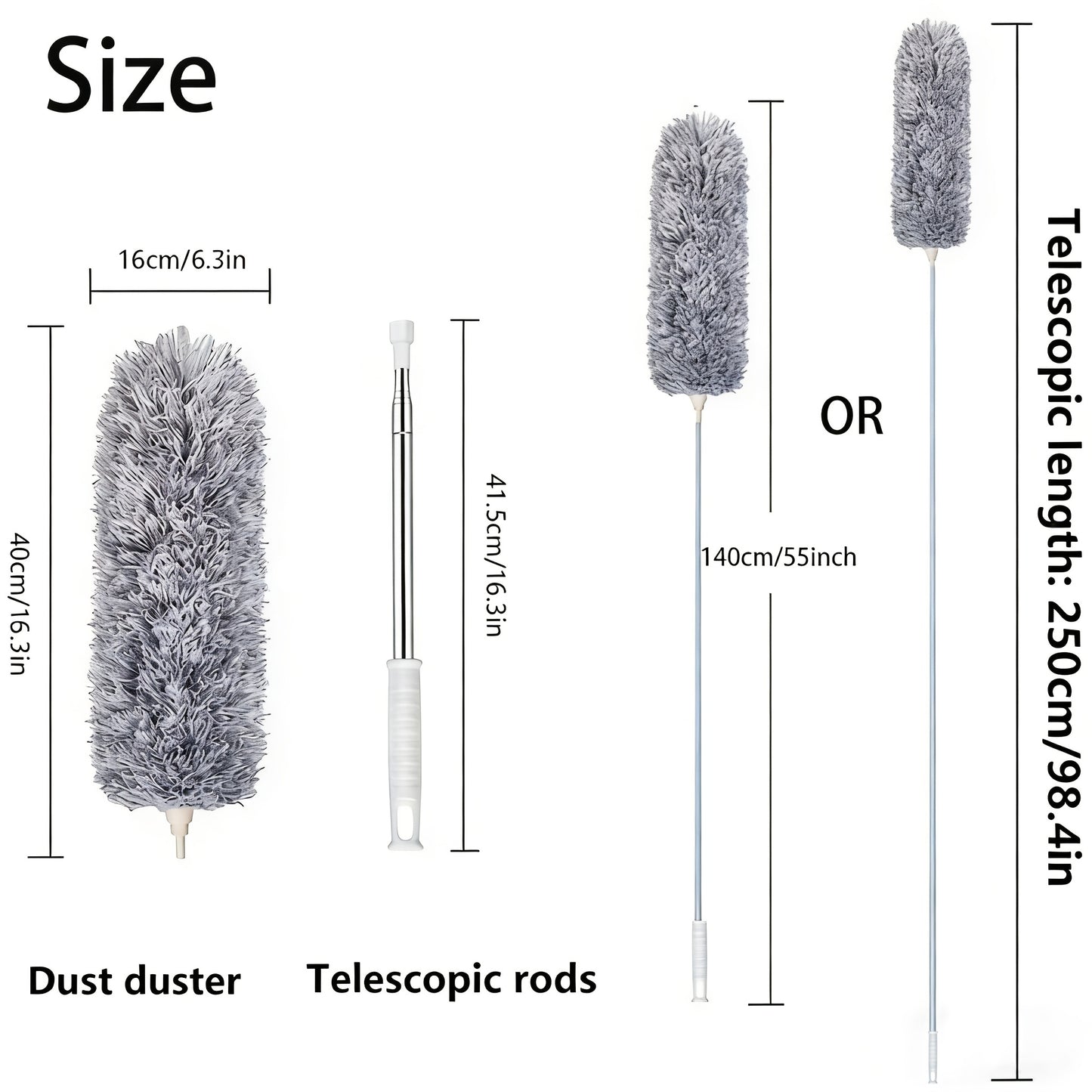1PC Retractable Bendable Microfiber Duster