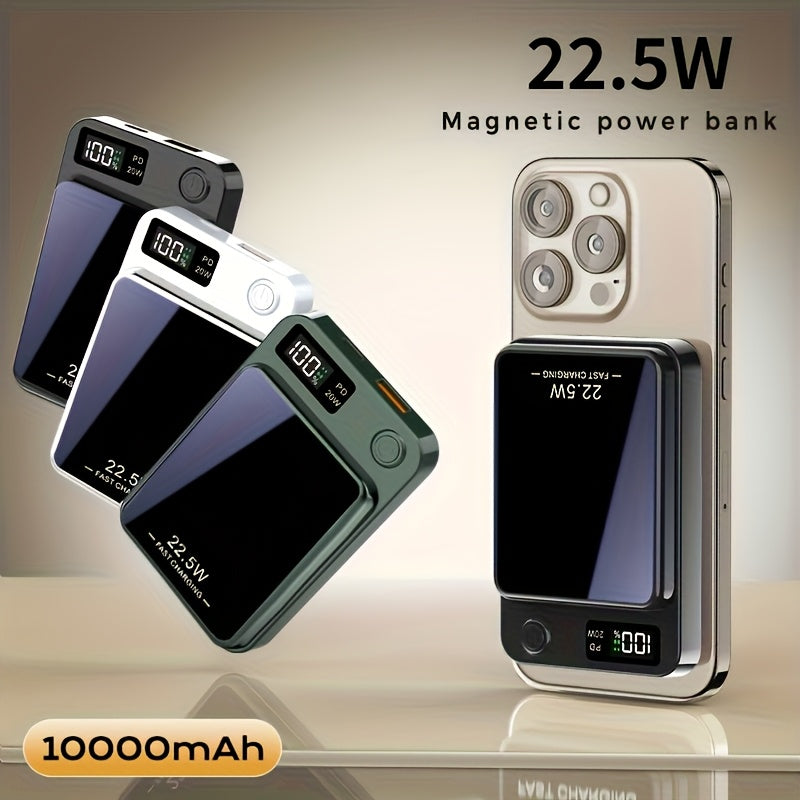 10000mAh Magnetic Wireless Power Bank 22.5W USB-C Fast Charging